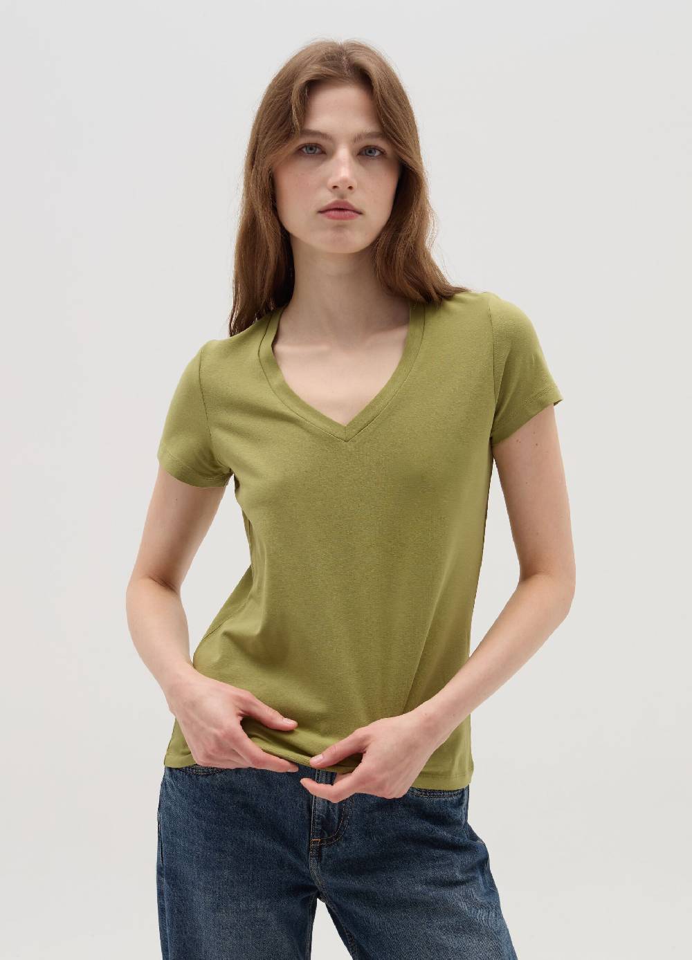 OVS T-shirt tinta unita con scollo a V Nuova