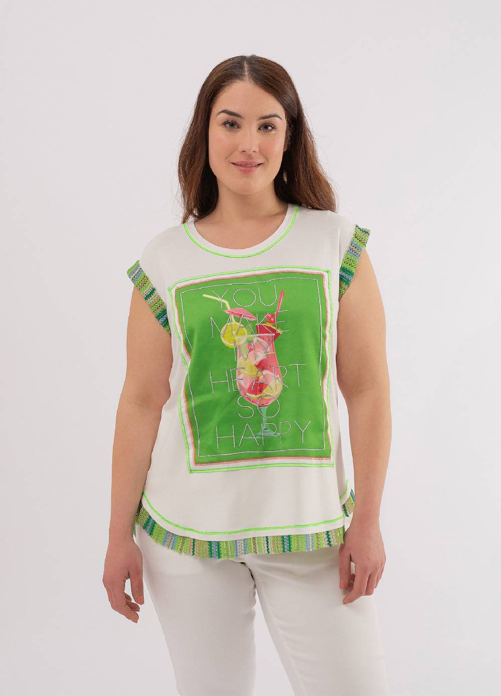 OCTOBER T-shirt con stampa cocktail Curvy Offerte giornaliere