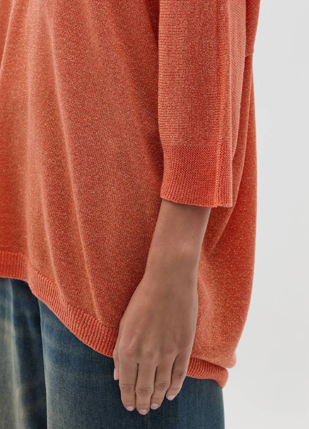 HYBRID Maglia in lurex con maniche a tre quarti Offerte speciali
