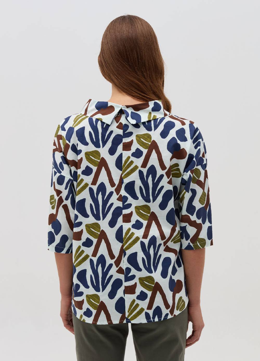 HYBRID Blusa in cotone stretch floreale Super Saving Price