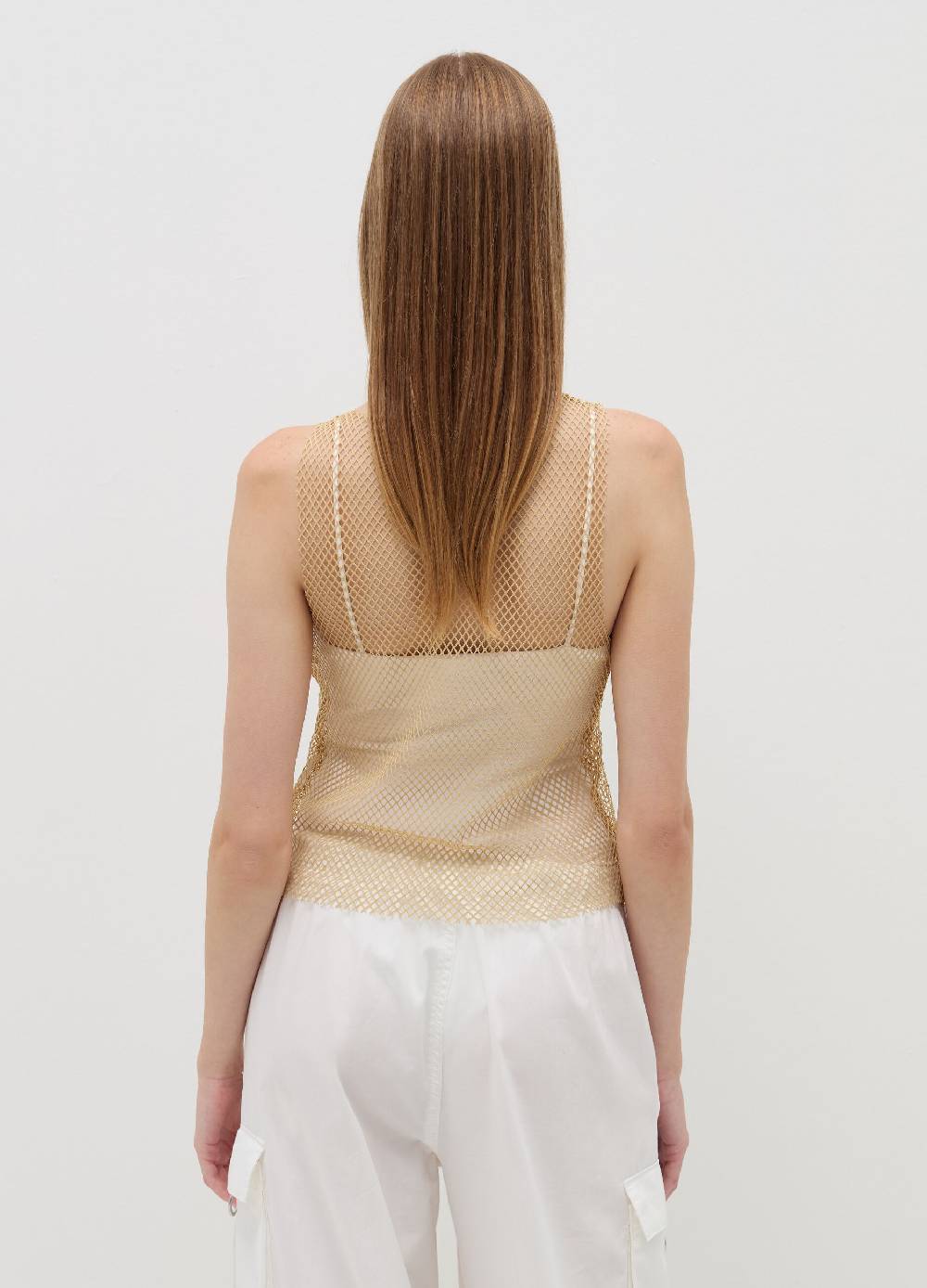 B. ANGEL Tank top in rete con micro strass Ultimi due giorni