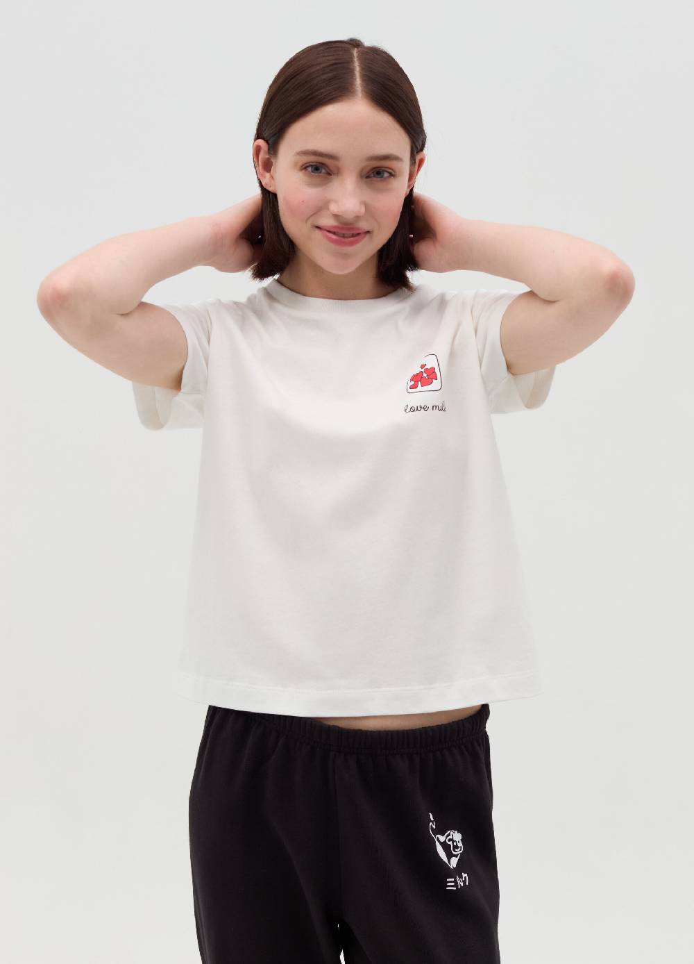 MILK+HERO T-shirt girocollo in cotone Promozione temporanea