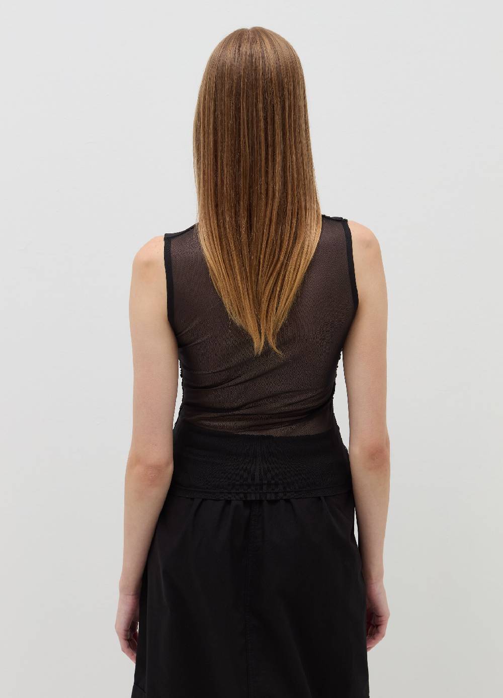 B. ANGEL Top in mesh con arricciatura Fino al 60% di sconto