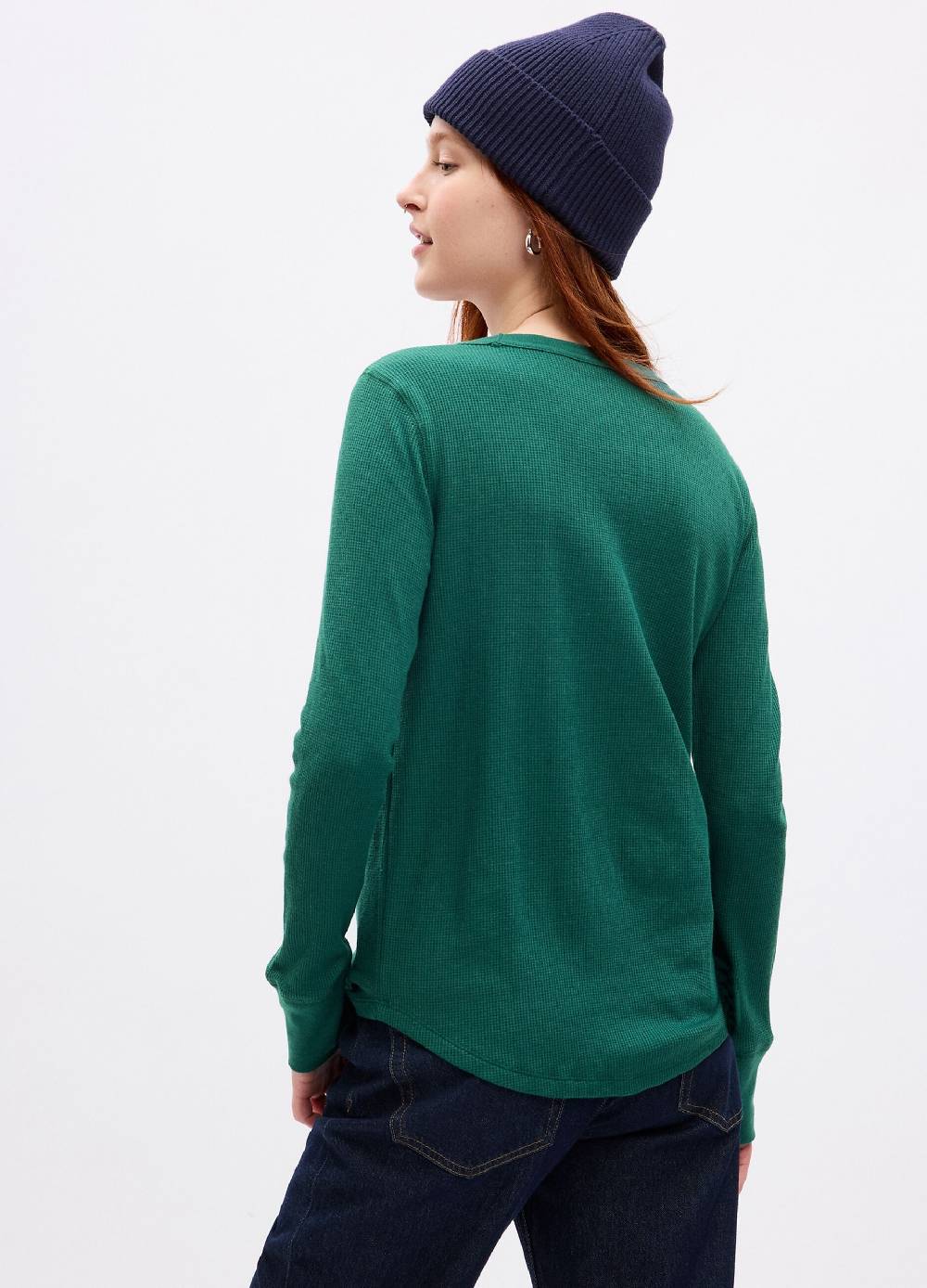 GAP T-shirt con micro trama waffle a maniche lunghe Sostegno trimestrale
