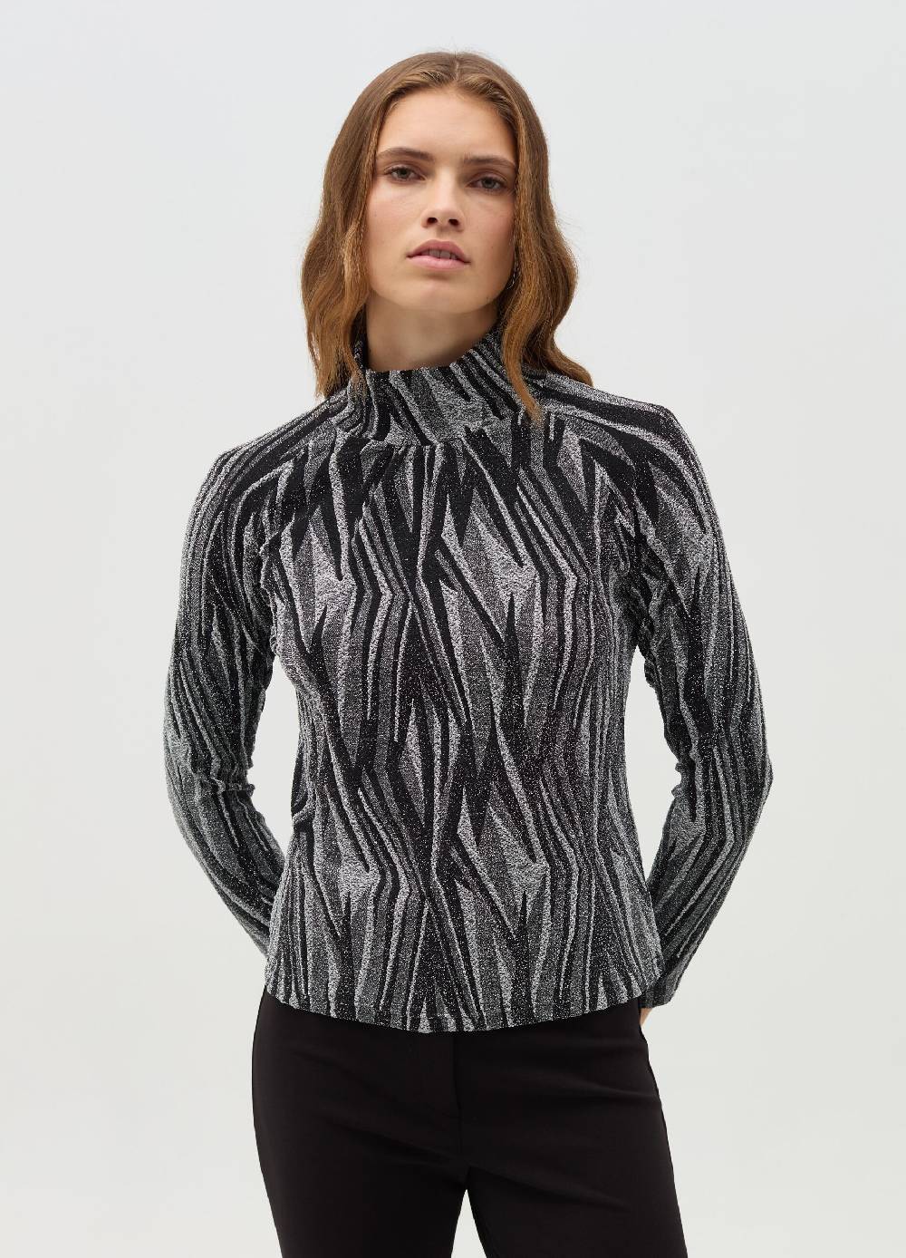 OVS T-shirt fantasia geometrica con lurex Esporta salva