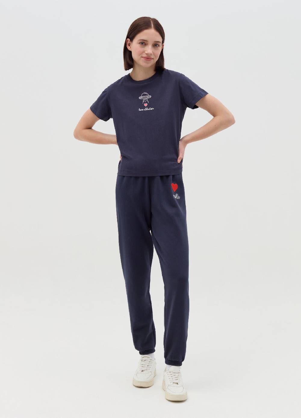 MILK+HERO T-shirt girocollo in cotone Black Friday Prezzi
