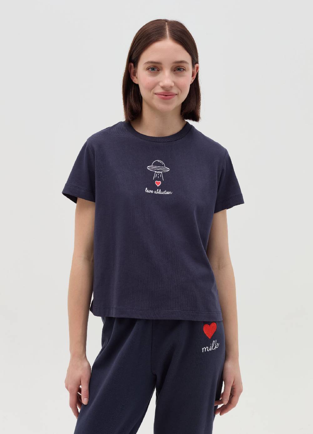 MILK+HERO T-shirt girocollo in cotone Black Friday Prezzi