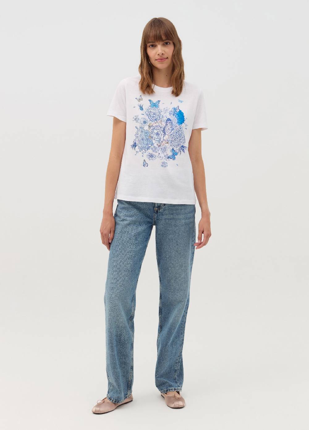 OVS T-shirt stampa farfalle con fiori Italia