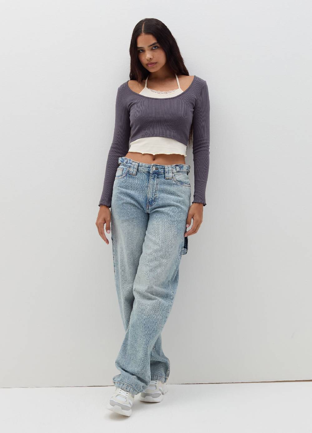 B. ANGEL T-shirt crop con canotta interna Spedizione Gratuita