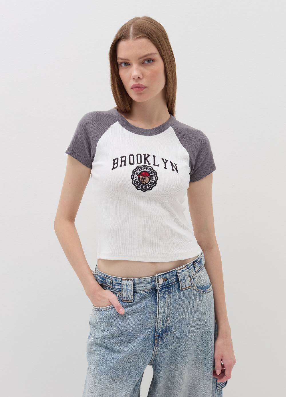B. ANGEL T-shirt a costine con ricamo Qualità Garantita