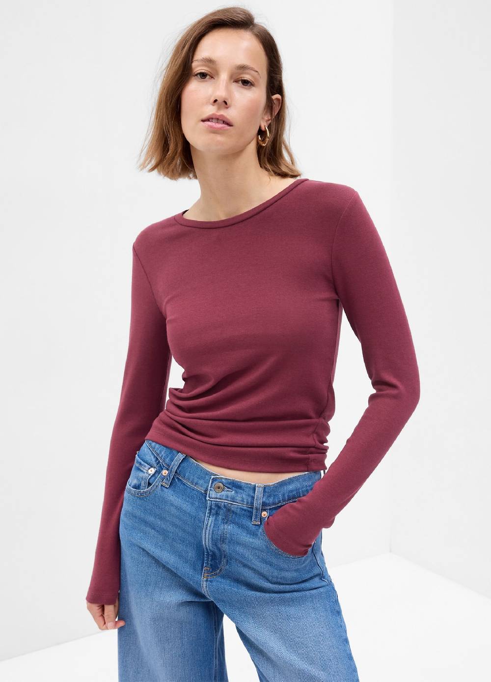 GAP T-shirt a maniche lunghe in cotone e modal Promozione Limitata