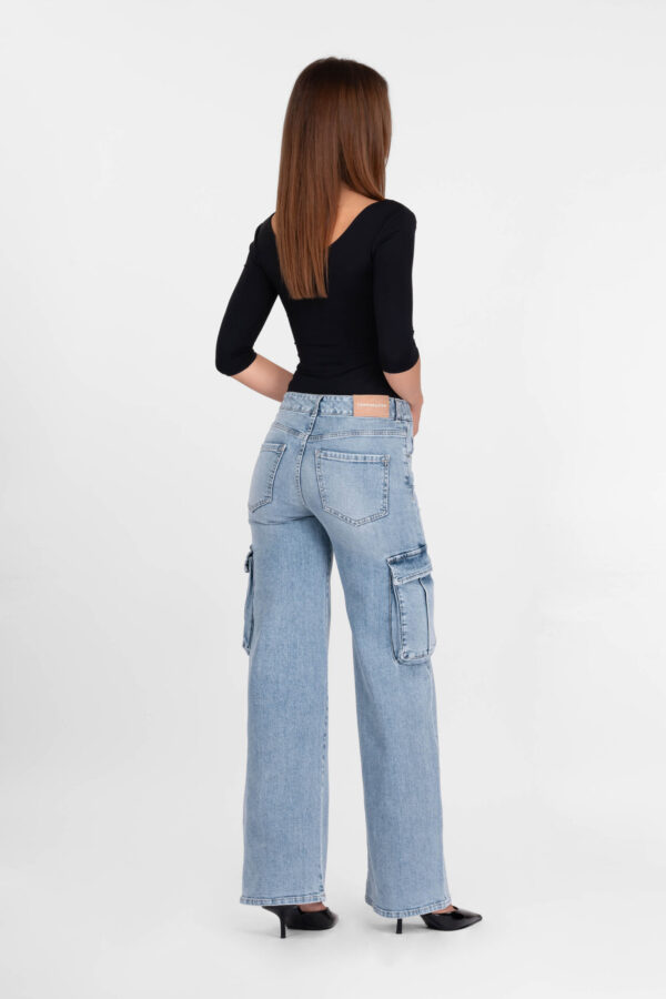 Sartoria Tramarossa JEANS PETRA WIDE LEG IN DENIM BLU CHIARO Sconto di tempo limitato