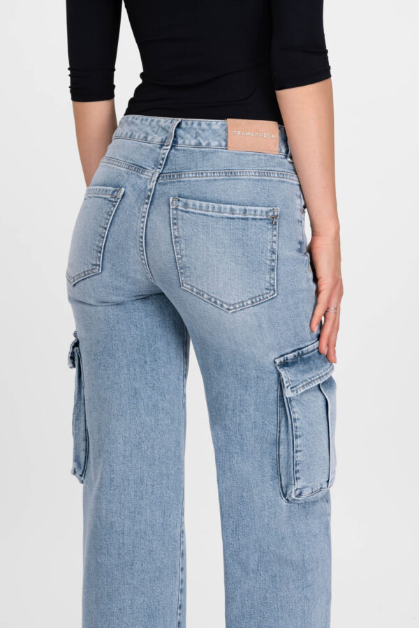 Sartoria Tramarossa JEANS PETRA WIDE LEG IN DENIM BLU CHIARO Sconto di tempo limitato