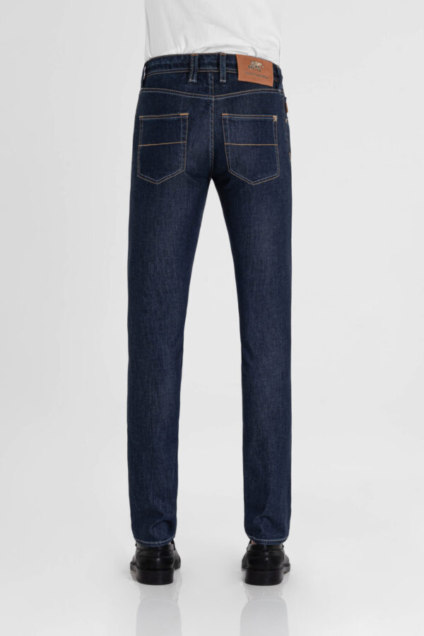 Sartoria Tramarossa JEANS LEONARDO ZIP REGULAR IN DENIM SETA BLU MEDIO Liquidazione