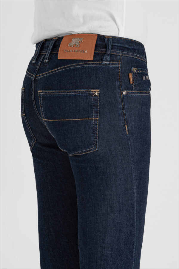 Sartoria Tramarossa JEANS LEONARDO ZIP REGULAR IN DENIM SETA BLU MEDIO Liquidazione