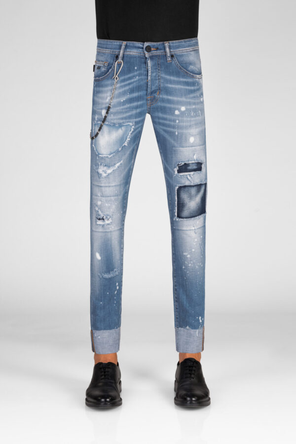 Sartoria Tramarossa JEANS 1980 SLIM IN DENIM STRETCH BLU MEDIO Super Saving Price