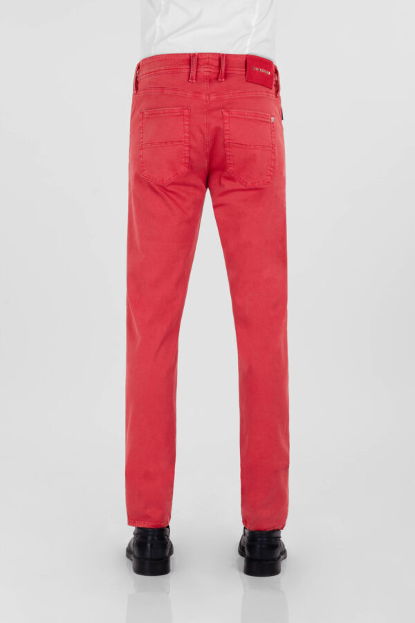 Sartoria Tramarossa PANTALONE LEONARDO ZIP SS SLIM IN GABARDINA DI COTONE STRETCH ROSSO 50% di sconto per tempo limitato