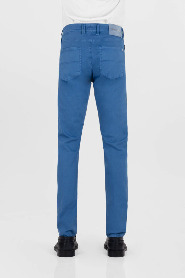 Sartoria Tramarossa PANTALONE LEONARDO ZIP SS SLIM IN GABARDINA DI COTONE STRETCH BLU MEDIO Italy
