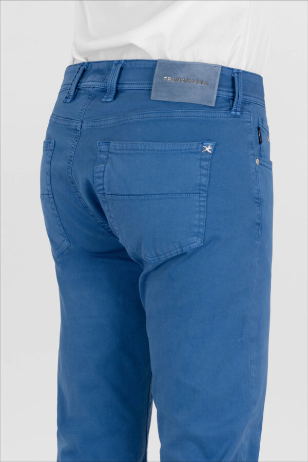 Sartoria Tramarossa PANTALONE LEONARDO ZIP SS SLIM IN GABARDINA DI COTONE STRETCH BLU MEDIO Italy