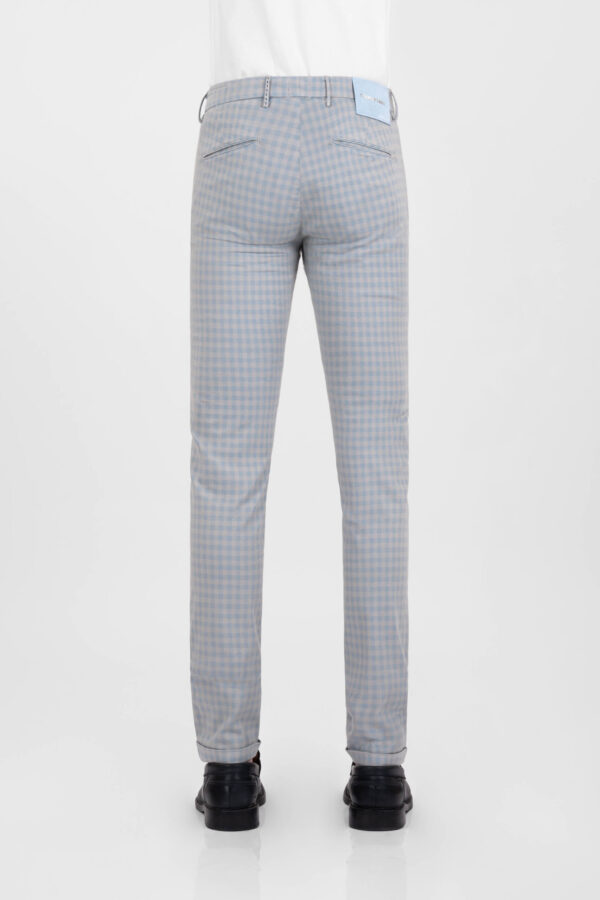 Sartoria Tramarossa PANTALONE LUIS SLIM IN GABARDINA LEGGERA DI COTONE CON STAMPA ESTERNA STRETCH GRIGIO Negozi Online