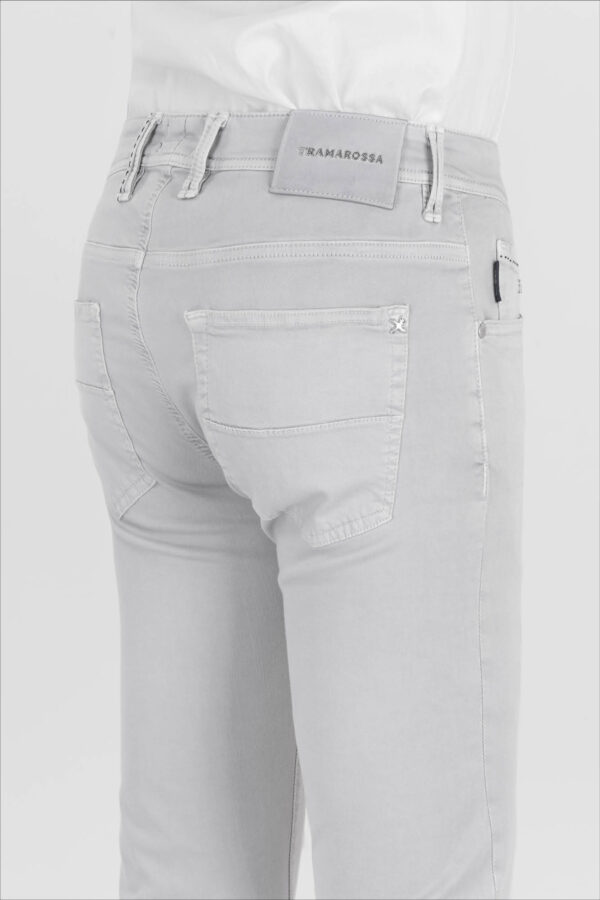 Sartoria Tramarossa PANTALONE MICHELANGELO ZIP SS REGULAR IN GABARDINA DI COTONE STRETCH GRIGIO Shopping Online