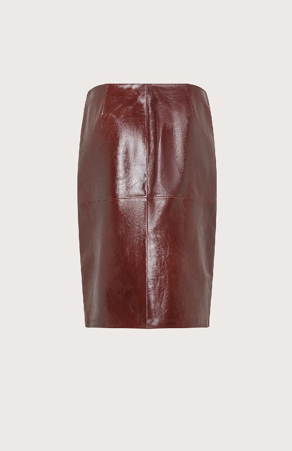 Seventy Gonna tubino in pelle effetto vintage - Col. Marrone In Saldo
