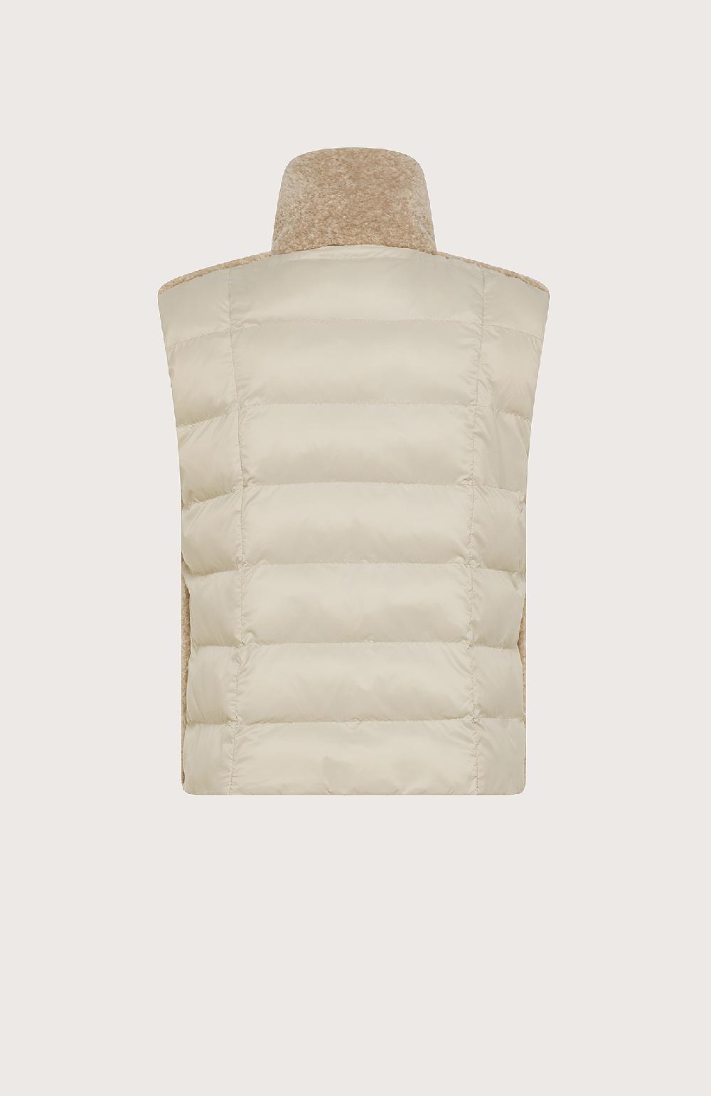 Seventy Gilet smanicato in ecopelliccia con retro in piumino - Col. Neutro Pezzi Unici