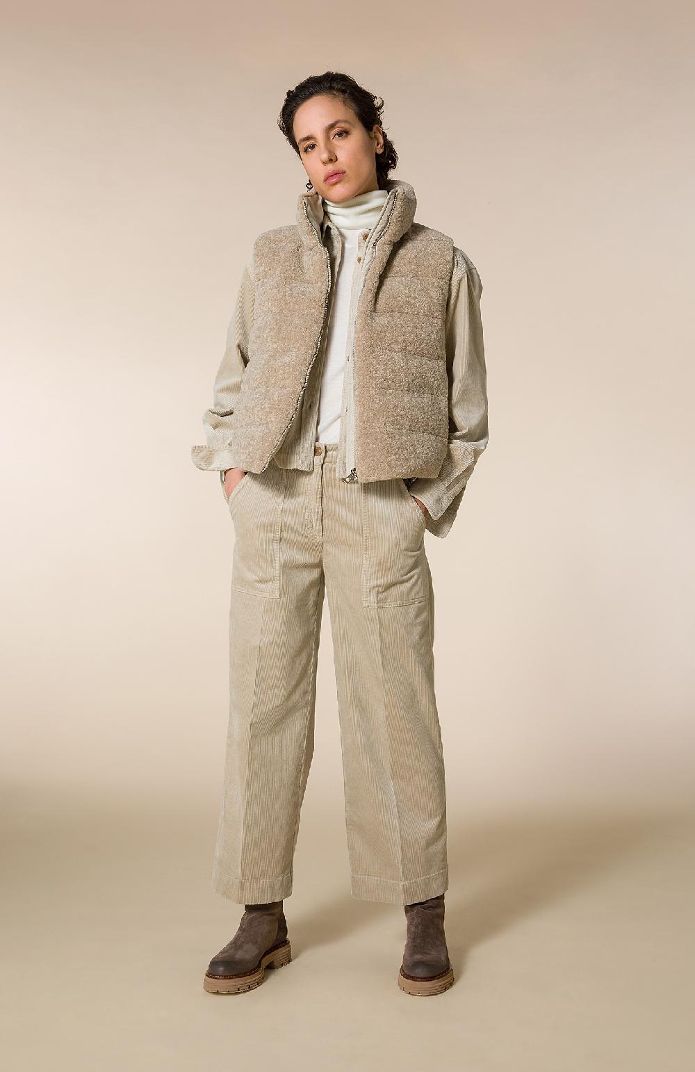 Seventy Gilet smanicato in ecopelliccia con retro in piumino - Col. Neutro Pezzi Unici