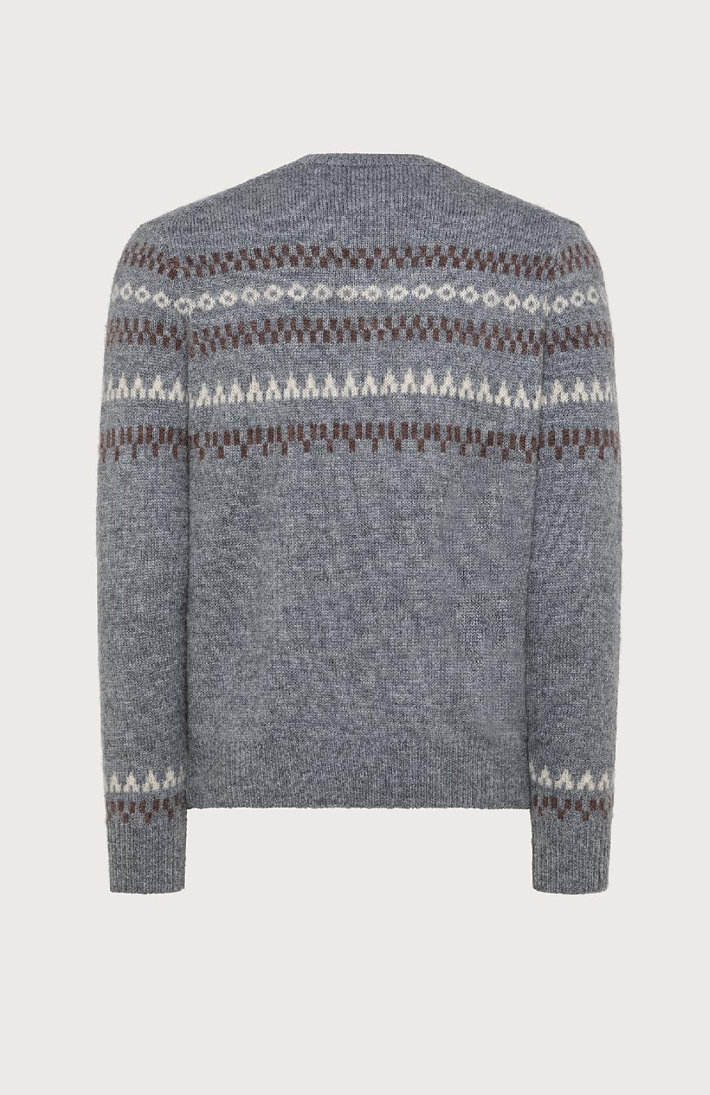 Seventy Maglione girocollo in jacquard misto lana - Col. Grigio Online
