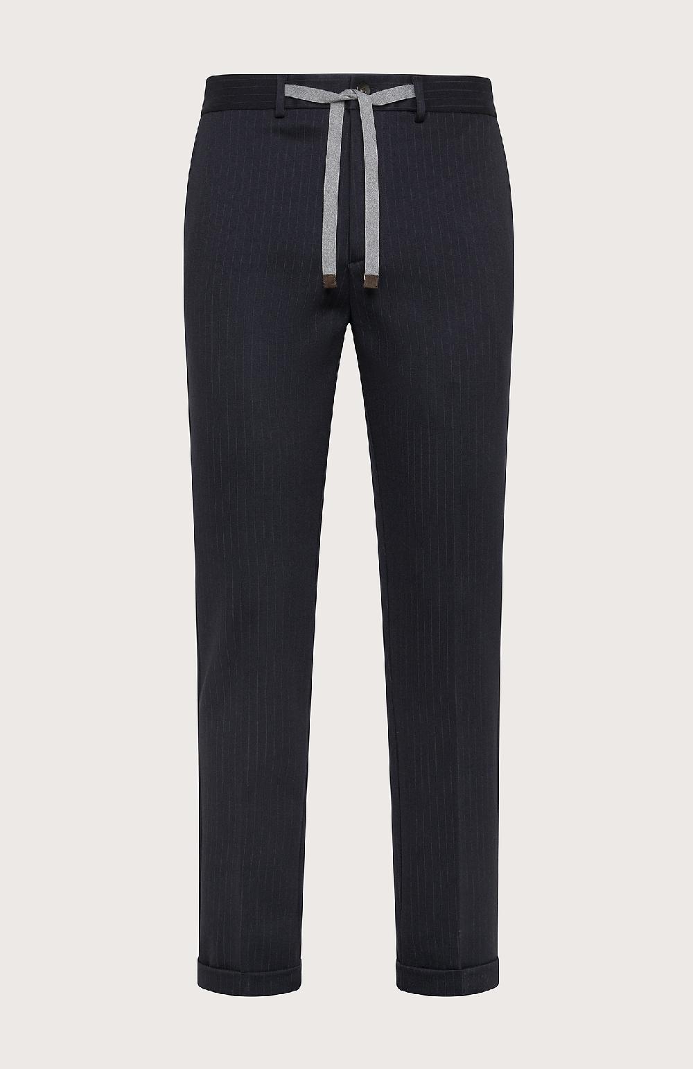 Seventy Pantalone con coulisse in punto stoffa gessato - Col. Blu Vendite Flash