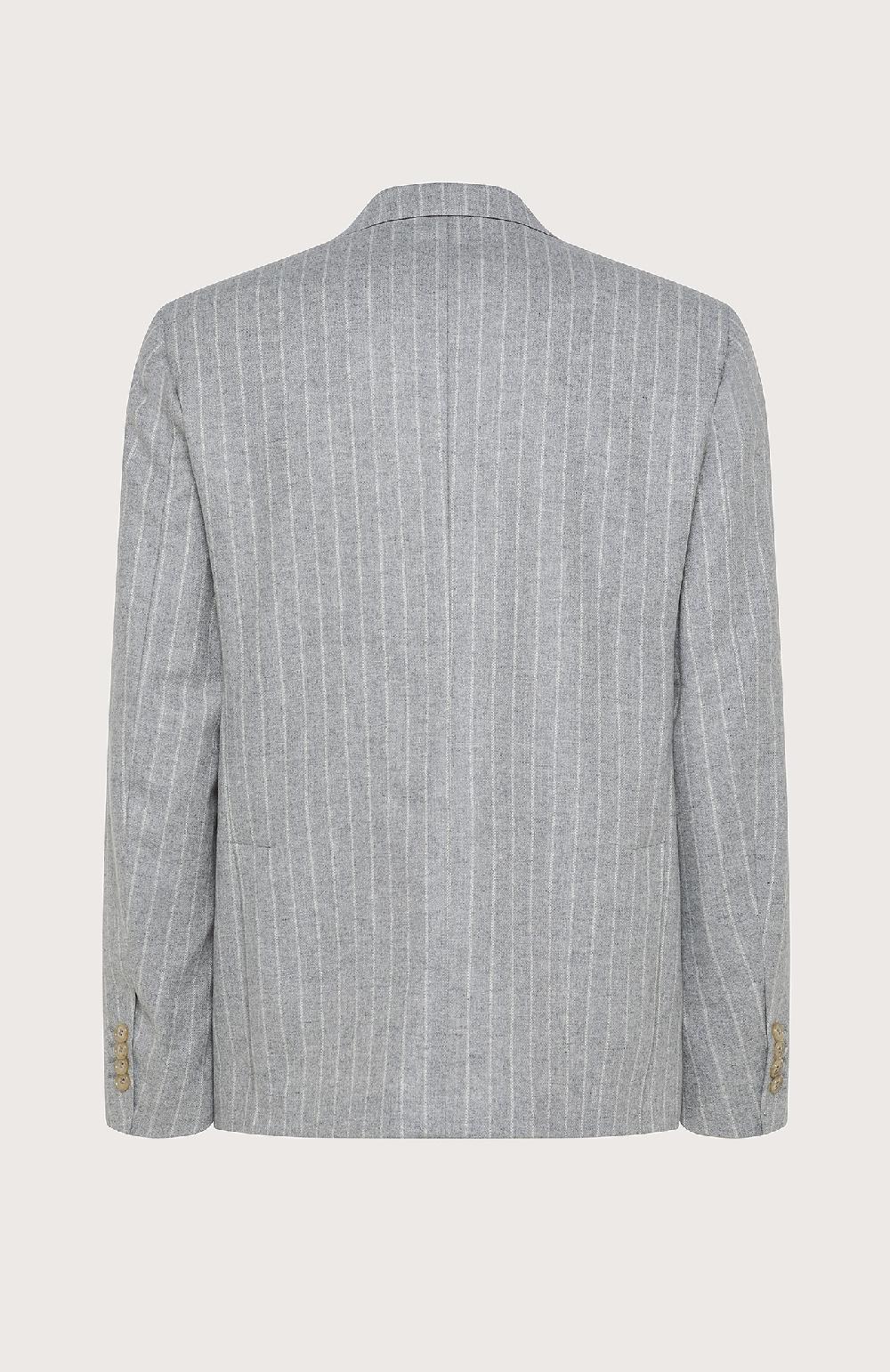 Seventy Giacca monopetto in gessato cardato misto lana - Col. Grigio In Saldo