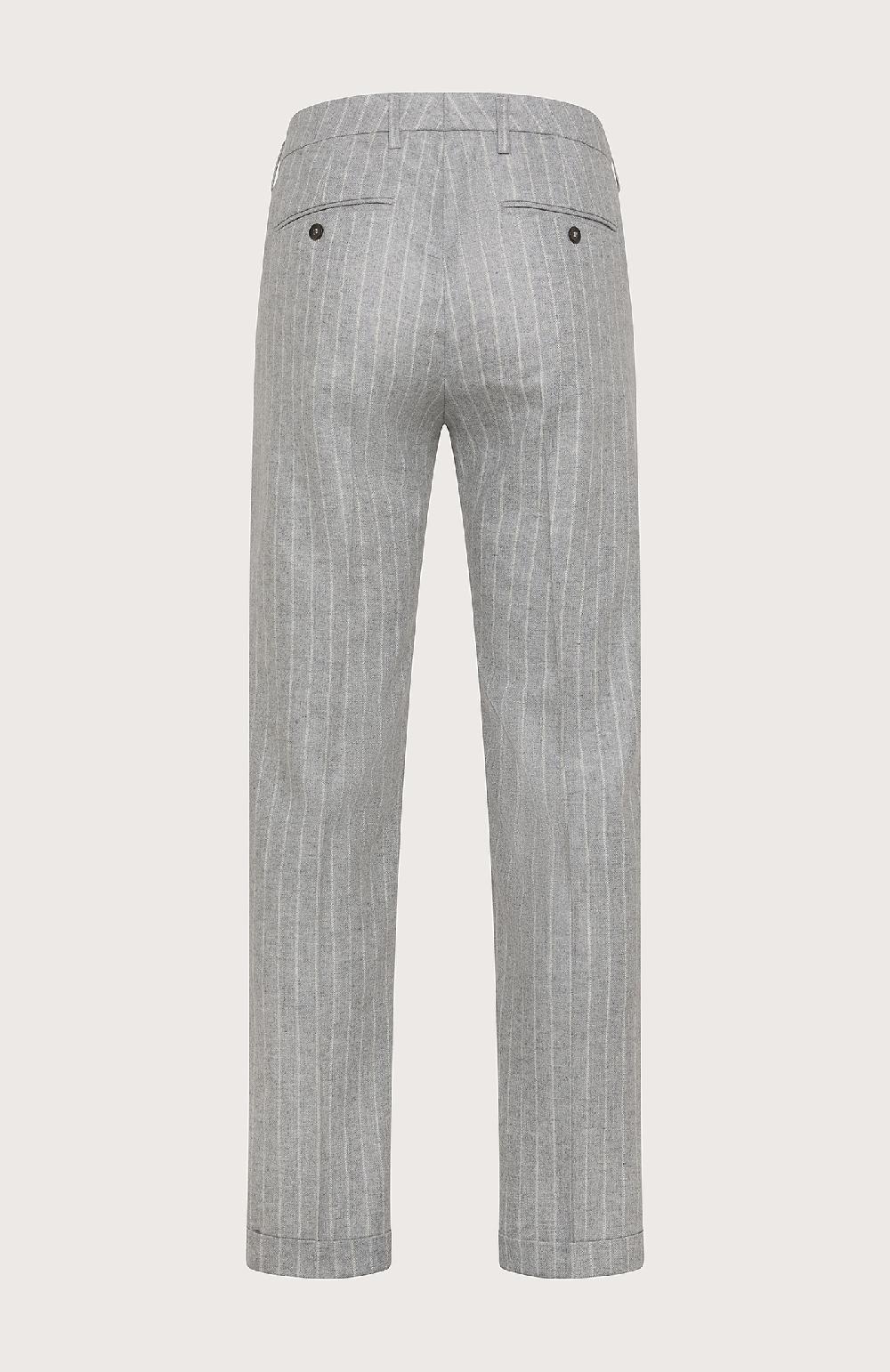 Seventy Pantalone chino in gessato cardato misto lana - Col. Grigio Nuova