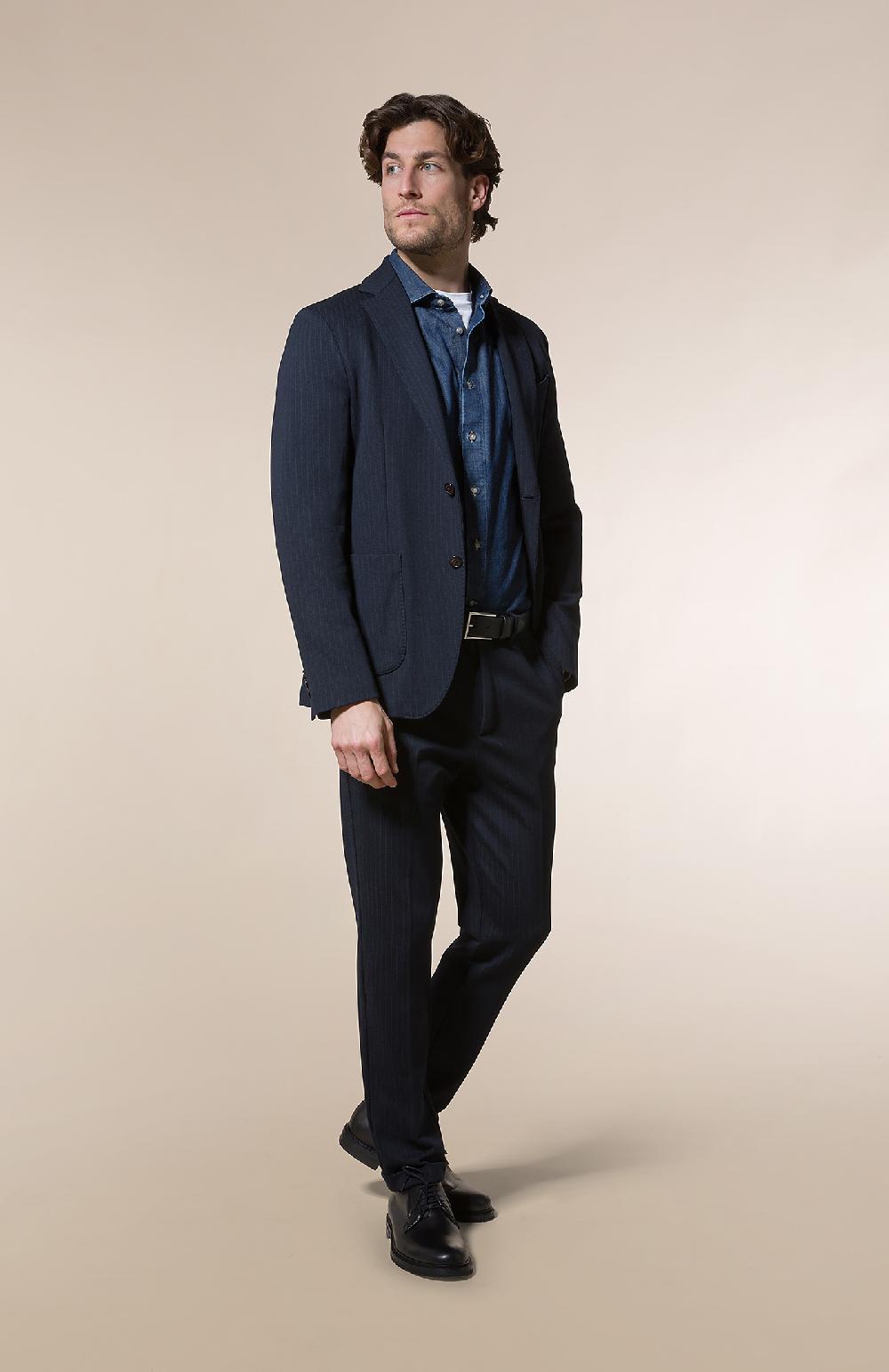 Seventy Camicia regular fit realizzata in blue denim washed - Col. Blu Moda