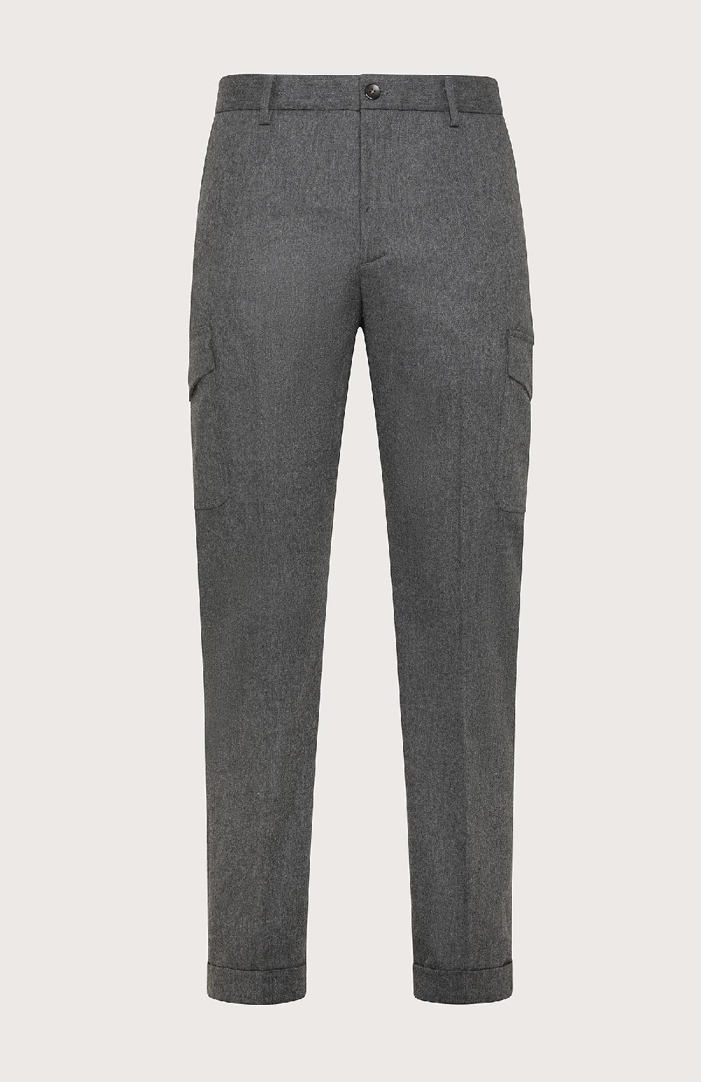 Seventy Pantalone lungo con tasche in flanella - Col. Grigio