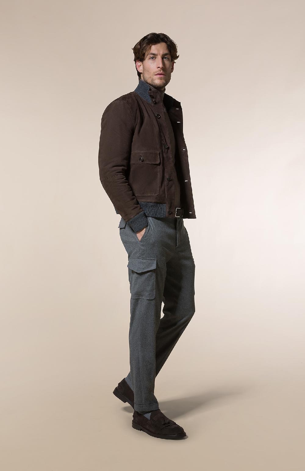Seventy Pantalone lungo con tasche in flanella - Col. Grigio Consegna Veloce