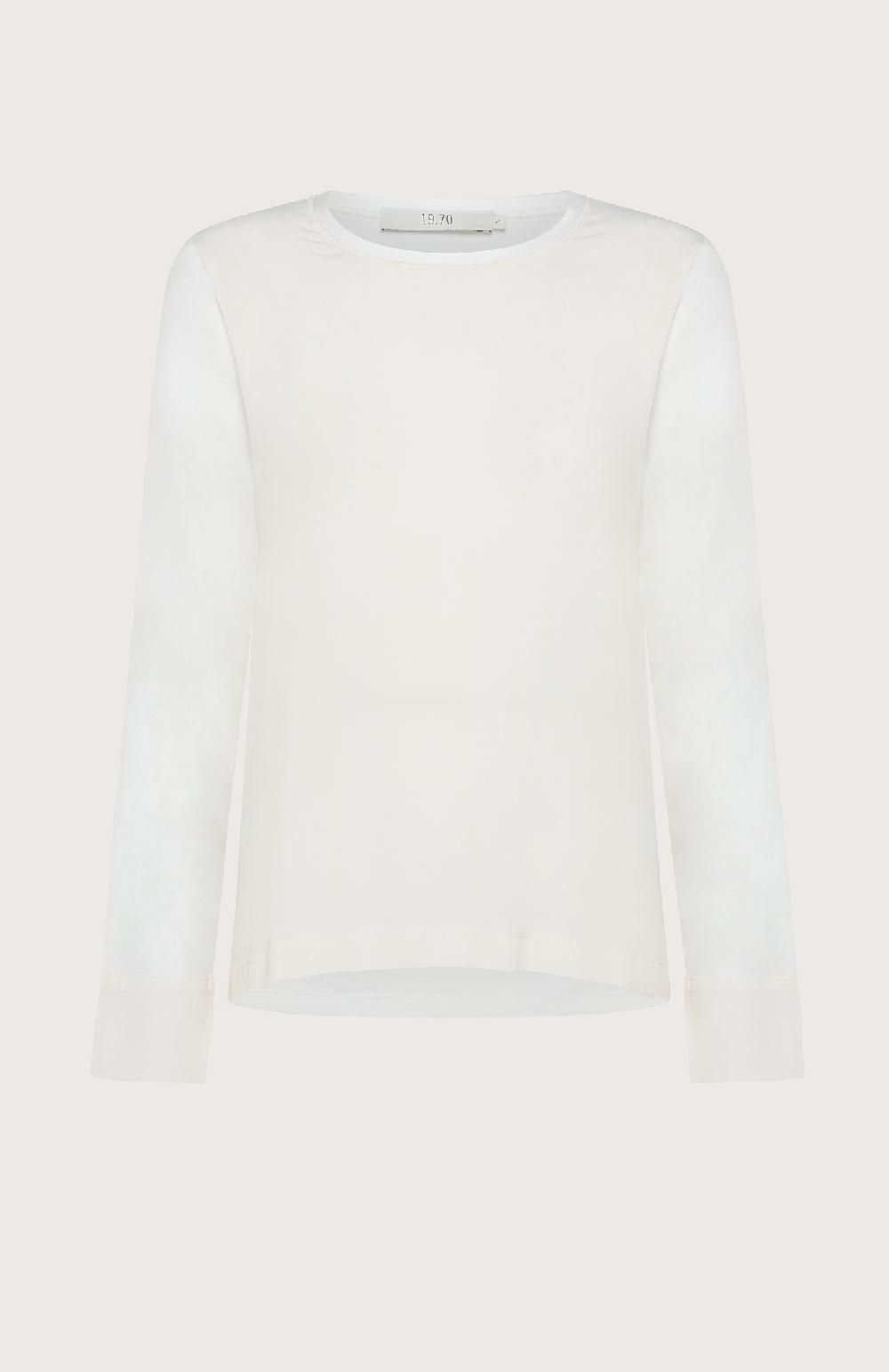 Seventy T-shirt maniche lunghe - Col. Bianco Vendita Calda