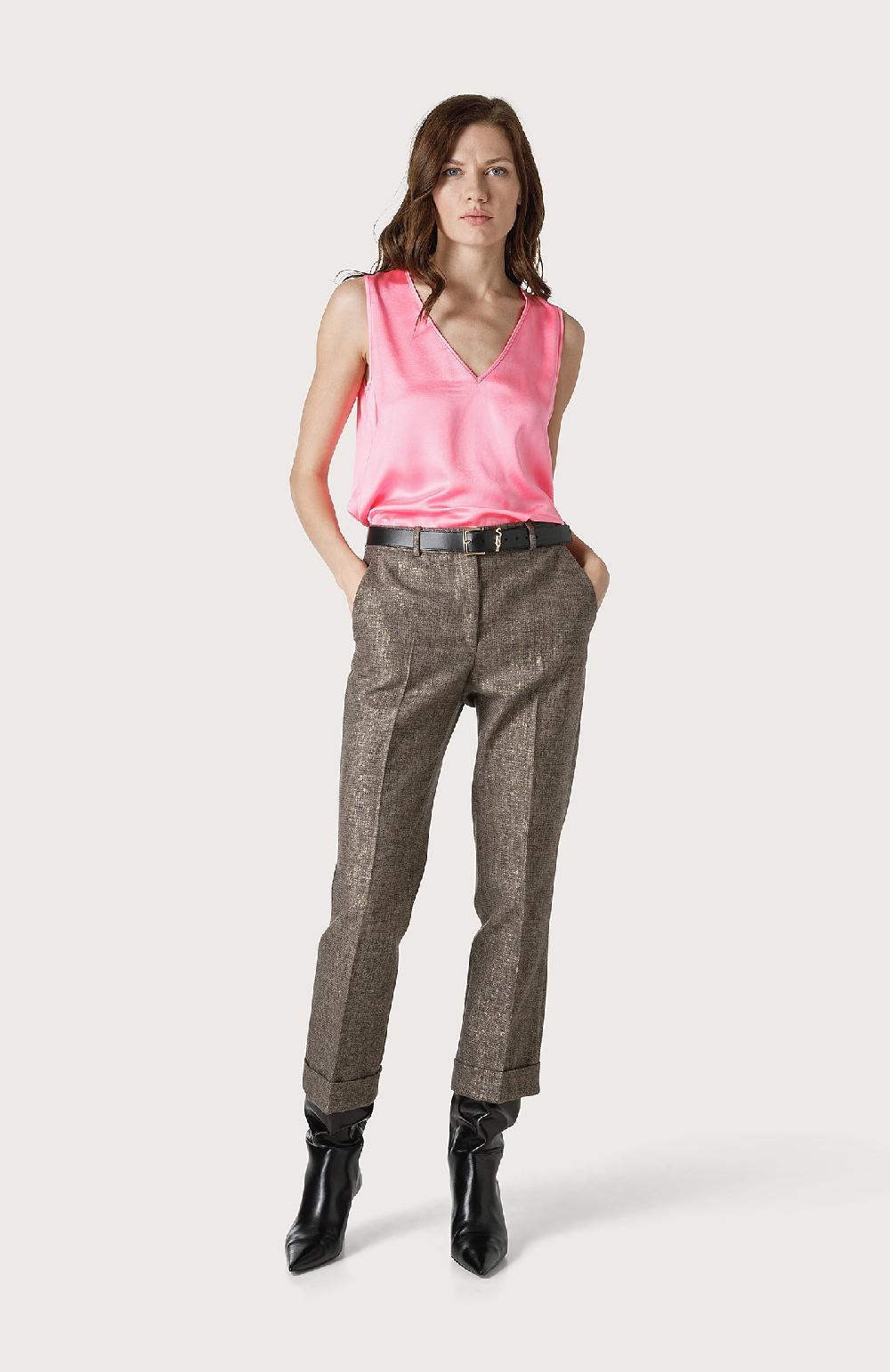 Seventy Pantalone chino in flanella - Col. Marrone Saldi Di Fabbrica