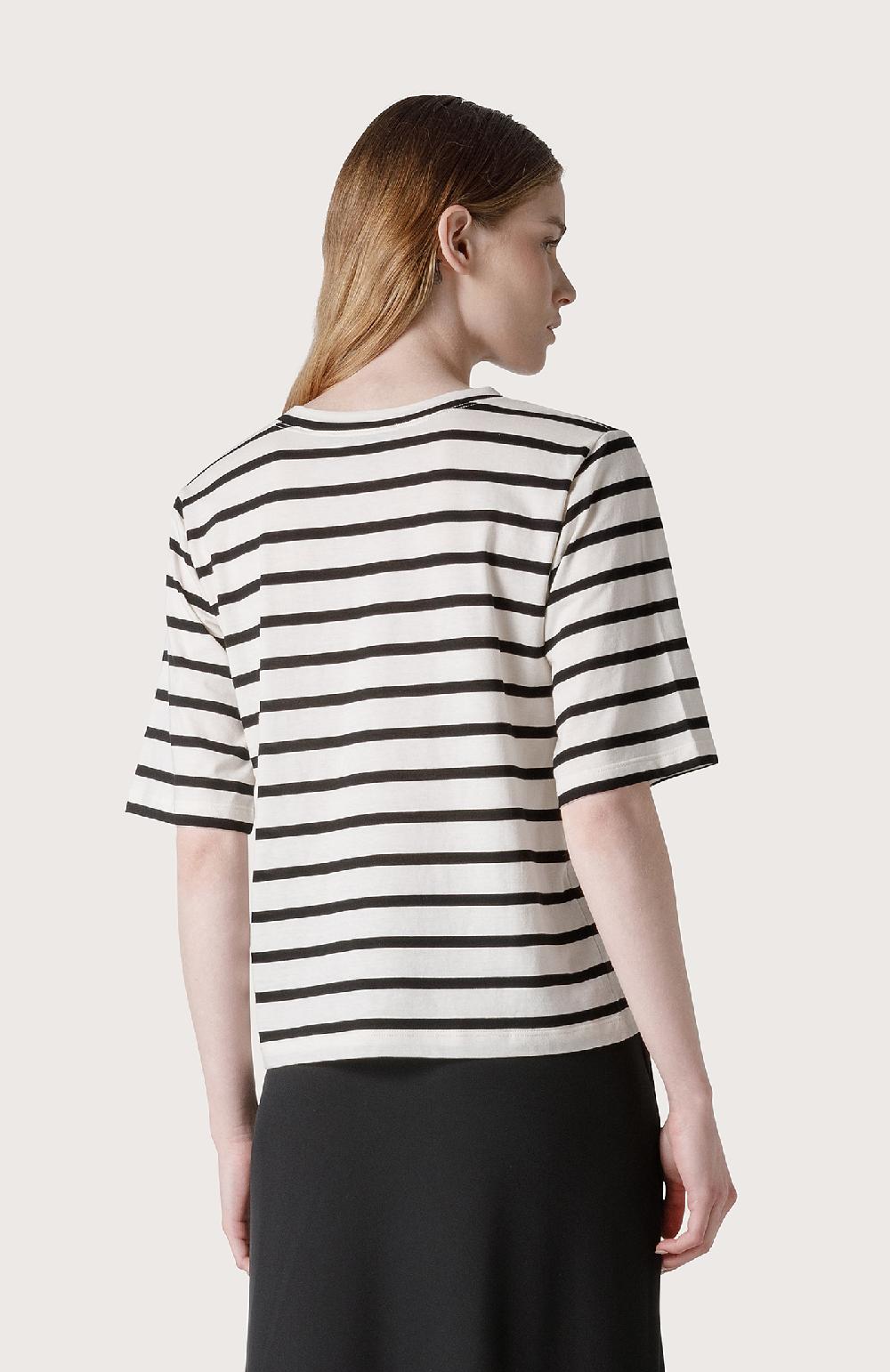 Seventy Maglia a righe con spilla floreale - Col. Nero Vendite Flash