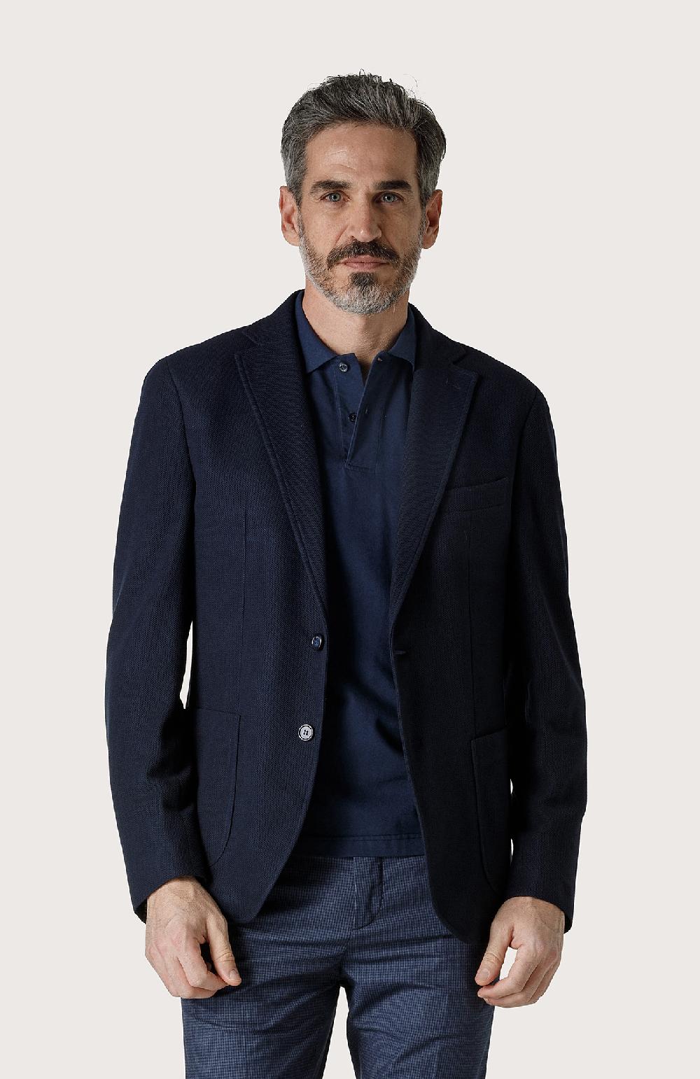 Seventy Giacca classica a nido d'ape - Col. Blu Italia