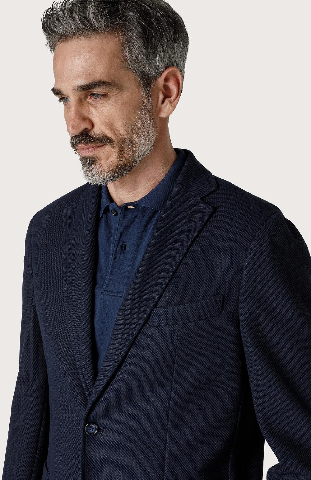 Seventy Giacca classica a nido d'ape - Col. Blu Italia