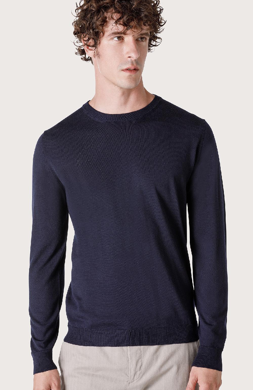 Seventy maglia girocollo in rasato - Col. Blu Qualità