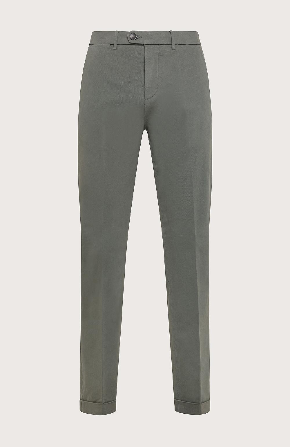 Seventy Pantalone chino in gabardina smerigliata - Col. Verde