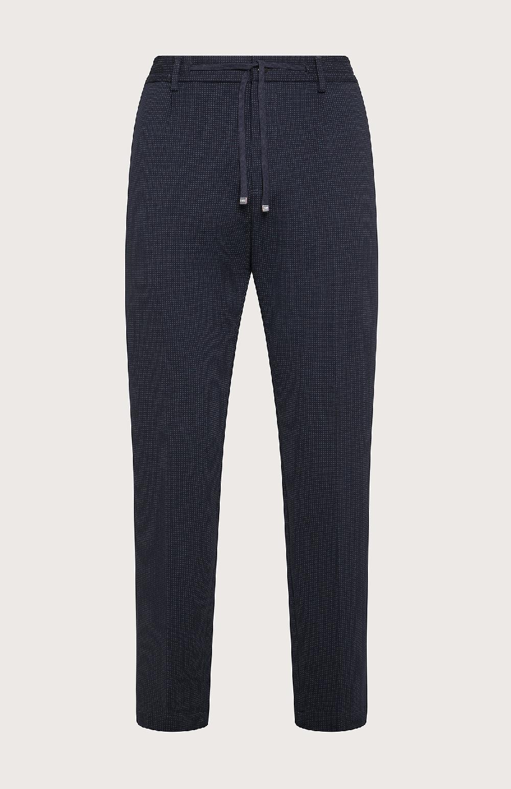 Seventy Pantalone con elastico e microdisegno - Col. Blu