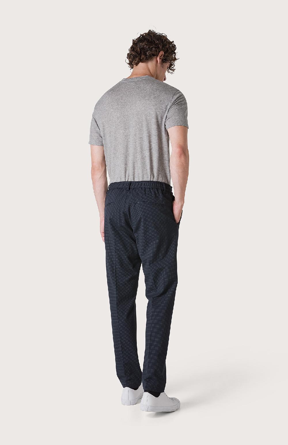 Seventy Pantalone con elastico e microdisegno - Col. Blu Sconto