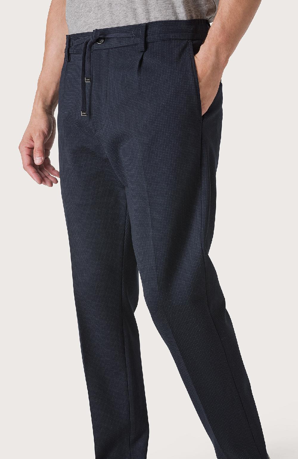 Seventy Pantalone con elastico e microdisegno - Col. Blu Sconto