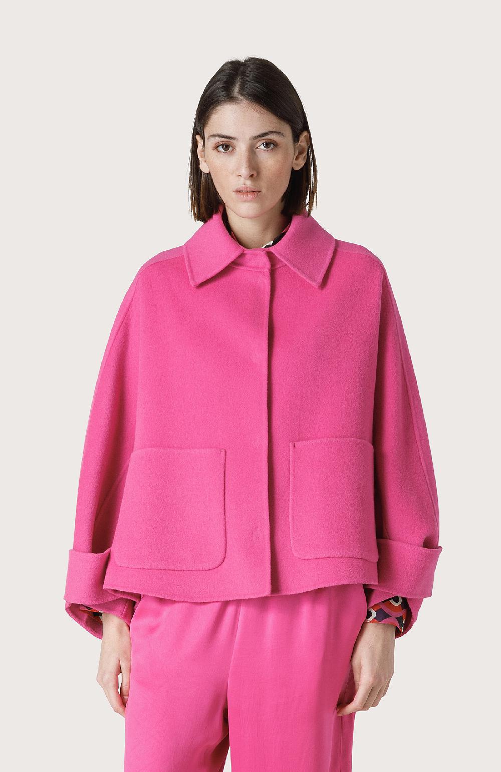 Seventy Cappotto mantellina in double - Col. Rosa Soddisfazione Garantita