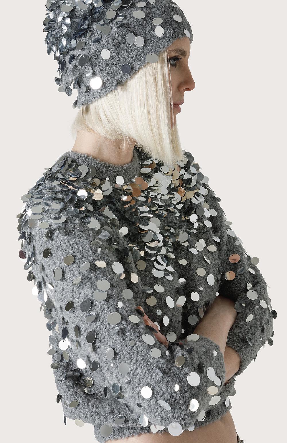 Seventy Maglioncino con maxi paillettes - Col. Grigio Negozi Online