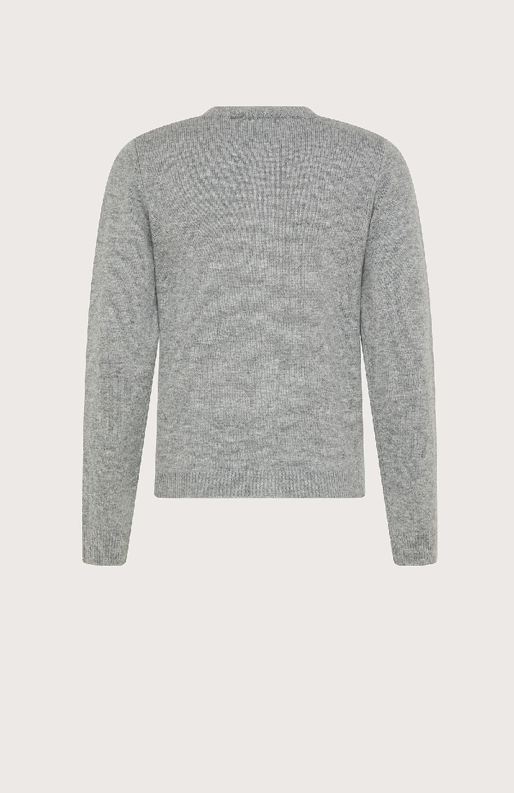 Seventy Cardigan girocollo in lana cashmere - Col. Grigio In Saldo