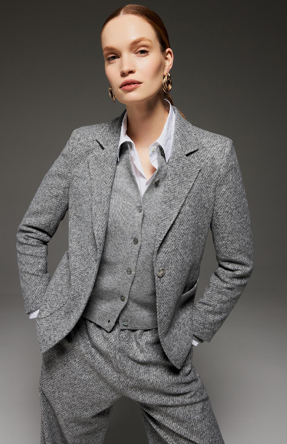 Seventy Cardigan girocollo in lana cashmere - Col. Grigio In Saldo
