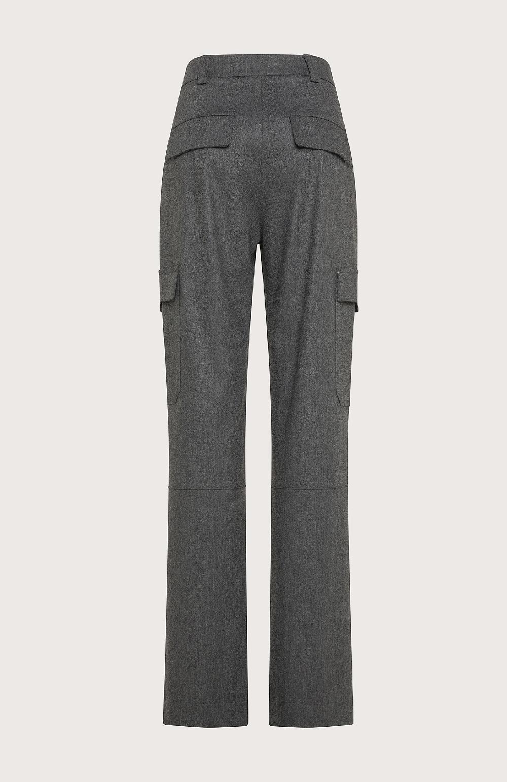 Seventy Pantalone stile cargo lungo in flanella cardata stretch - Col. Grigio Nuova